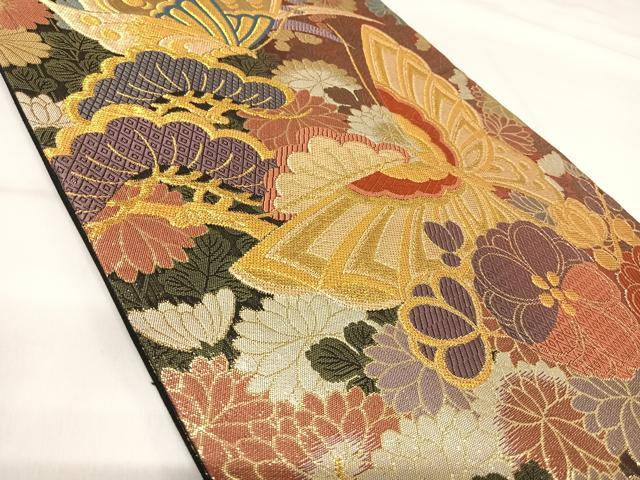 平和屋着物◎六通柄袋帯　唐織　花蝶文　金糸　正絹　逸品　AABI0871yx 楽天市場】平和屋着物◎六通柄袋帯 唐織 花蝶文 金糸 正絹 逸品