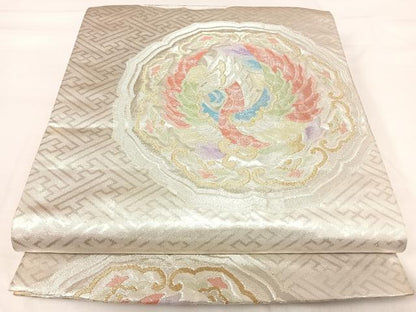 平和屋着物◎六通柄袋帯 鳳凰 金銀糸 三越扱い 正絹 逸品 AABI0872yx