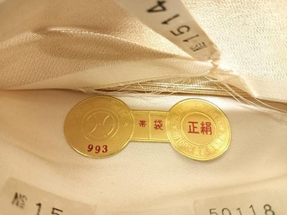 平和屋着物◎西陣 六通柄袋帯 唐織 孔雀花文 金糸 正絹 逸品 AABI0874yx