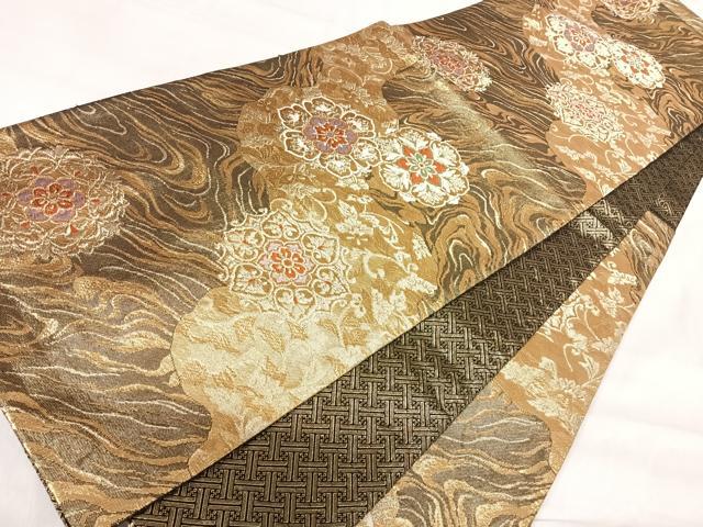 平和屋着物◎佐賀錦　六通柄袋帯　唐織　正倉院花文　金糸　正絹　逸品　AABI0881yx 平和屋着物◎佐賀錦 六通柄袋帯 唐織 正倉院花文