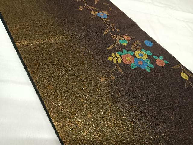 平和屋着物◎太鼓柄袋帯　グラスクラフト　砂金漆箔　正絹　逸品　未使用　AABI0885yx
