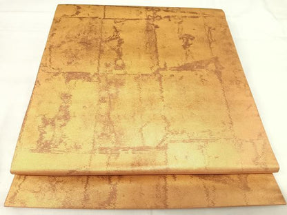 平和屋着物◎六通柄袋帯 格子 金糸 引箔 正絹 逸品 AABI0903yx