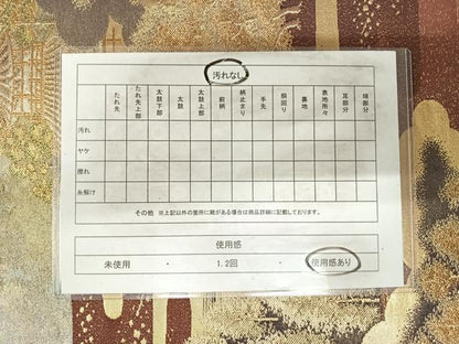 平和屋着物◎六通柄袋帯　爽映百景　金糸　正絹　逸品　AABI0919yx