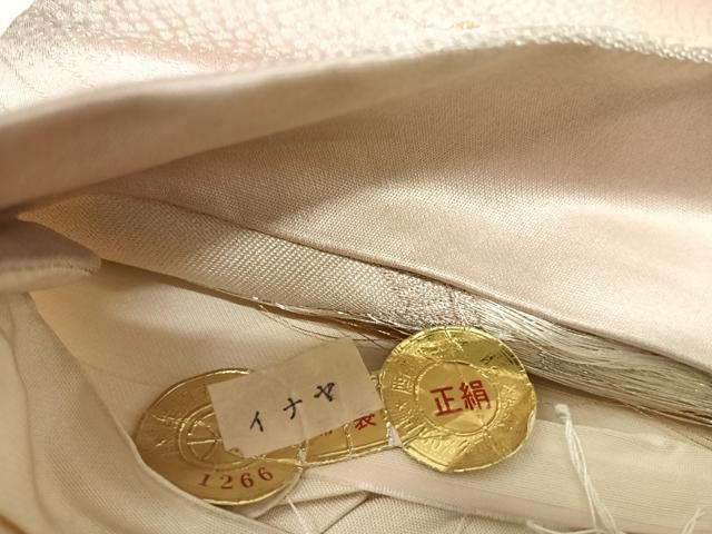 平和屋着物◎西陣　六通柄袋帯　唐織　群鶴　金銀糸　正絹　逸品　AABI0924yx