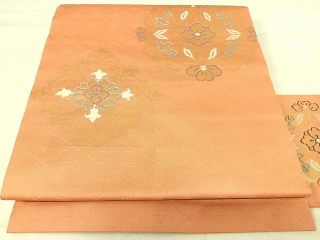 平和屋着物◎九寸名古屋帯　唐織　宝相華　金糸　正絹　逸品　AABI0932yx