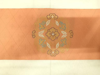 平和屋着物◎九寸名古屋帯　唐織　宝相華　金糸　正絹　逸品　AABI0932yx