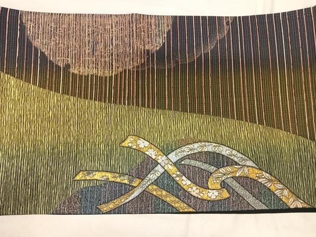 平和屋着物◎太鼓柄袋帯　熨斗花文　金糸　正絹　逸品　AABI0945yx