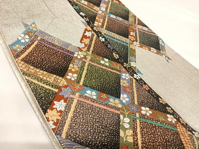 平和屋着物◎佐賀錦　六通柄袋帯　唐織　花菱文　金銀糸　正絹　逸品　AABI0957yx 平和屋着物◎佐賀錦 六通柄袋帯 鳳凰花文 金銀糸 正絹 逸品 AABI1036yx