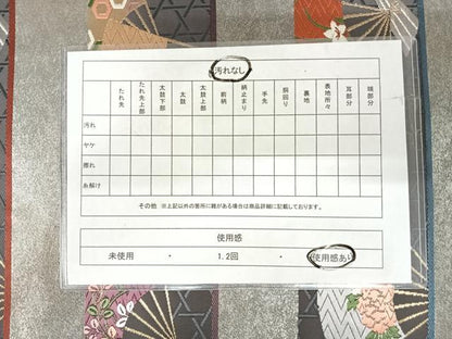 平和屋着物◎六通柄袋帯 唐織 ボストン美術館 扇面散籠目文様 金糸 正絹 逸品 AABI0959yx