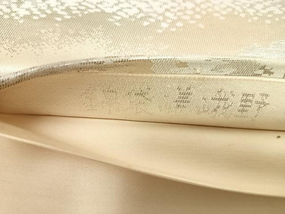 平和屋着物◎六通柄袋帯 錦袋嵯峨野 銀糸 正絹 逸品 AABI0960yx