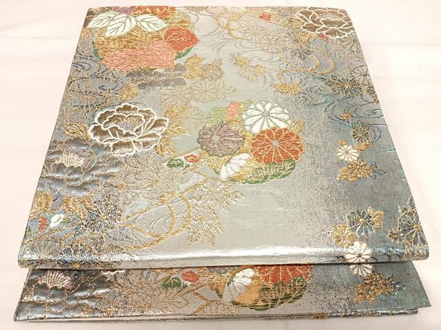 平和屋着物◎六通柄袋帯 鳳凰花文 金銀糸 正絹 逸品 AABI0968yx