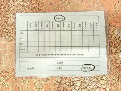 平和屋着物◎六通柄袋帯　切嵌花鳥文　金銀糸　正絹　逸品　AABI0976yx
