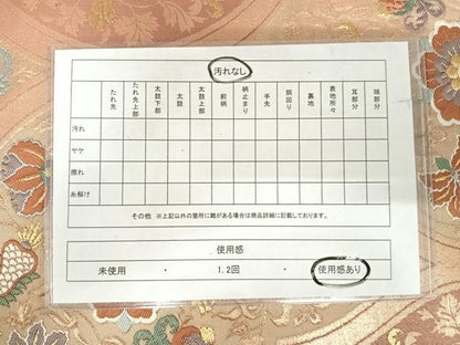 平和屋着物◎六通柄袋帯 唐織 立涌花文 金糸 正絹 逸品 AABI0986yx