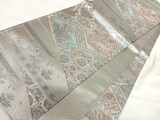 平和屋着物◎佐賀錦　六通柄袋帯　名物裂　金銀糸　正絹　逸品　AABI0987yx 平和屋着物◎佐賀錦 六通柄袋帯 鳳凰花文 金銀糸 正絹 逸品 AABI1036yx