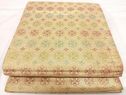 平和屋着物◎佐賀錦 六通柄袋帯 花尽くし 金糸 正絹 逸品 AABI1018yx
