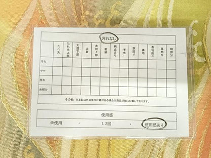 平和屋着物◎七彩佐賀錦　六通柄袋帯　立波文　金銀糸　正絹　逸品　AABI1028yx