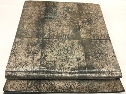 平和屋着物◎六通柄袋帯　霞文　金糸　正絹　逸品　AABI1038yx
