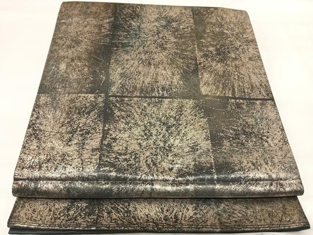 平和屋着物◎六通柄袋帯　霞文　金糸　正絹　逸品　AABI1038yx