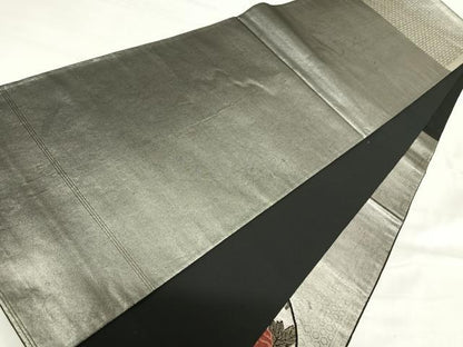 平和屋着物◎太鼓柄袋帯　花丸文　銀糸　正絹　逸品　AABI1041yx