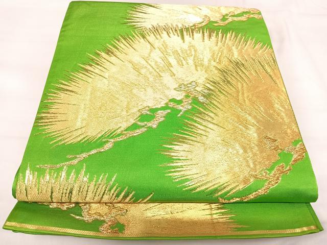平和屋着物＊夏物　六通柄袋帯　市松文様　金銀糸　正絹　逸品　DABB3637cm 平和屋着物○龍村平蔵製 六通柄 本袋帯 名物いちご 金銀糸 正絹 逸品
