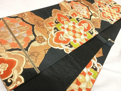 平和屋着物◎六通柄袋帯　唐織　正倉院花文　金銀糸　正絹　逸品　AABI1057yx