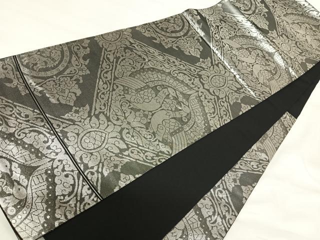 平和屋着物◎六通柄　本袋帯　京衣　銀糸　正絹　逸品　AABI1070yx