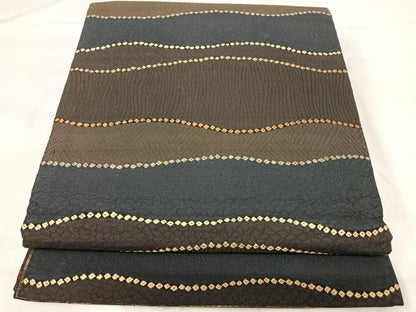 平和屋着物◎両方向六通柄袋帯 唐織 裂取更紗 金糸 正絹 逸品 AABI1072yx