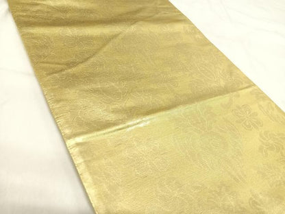 平和屋着物◎六通柄袋帯 更紗花文 金糸 正絹 逸品 AABI1082yx
