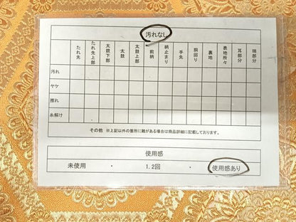平和屋着物◎六通柄袋帯　亀甲花文　金糸　正絹　逸品　AABI1089yx