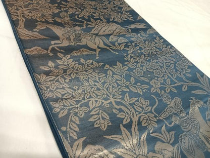 平和屋着物◎六通柄袋帯　狩猟文　金糸　正絹　逸品　AABI1133yx