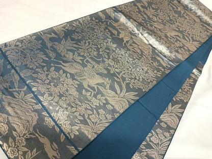 平和屋着物◎六通柄袋帯　狩猟文　金糸　正絹　逸品　AABI1133yx