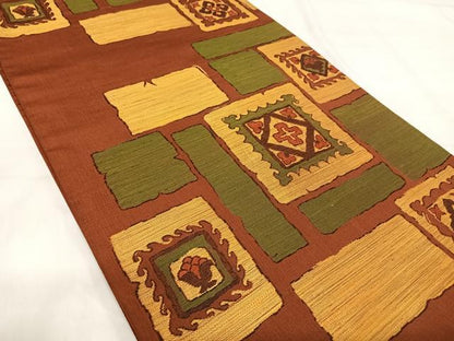 平和屋着物◎六通柄袋帯　色紙花文　正絹　逸品　AABI1139yx