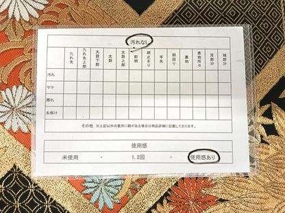 平和屋着物◎六通柄袋帯　唐織　草花文　黒地　金糸　正絹　逸品　AABI1140yx