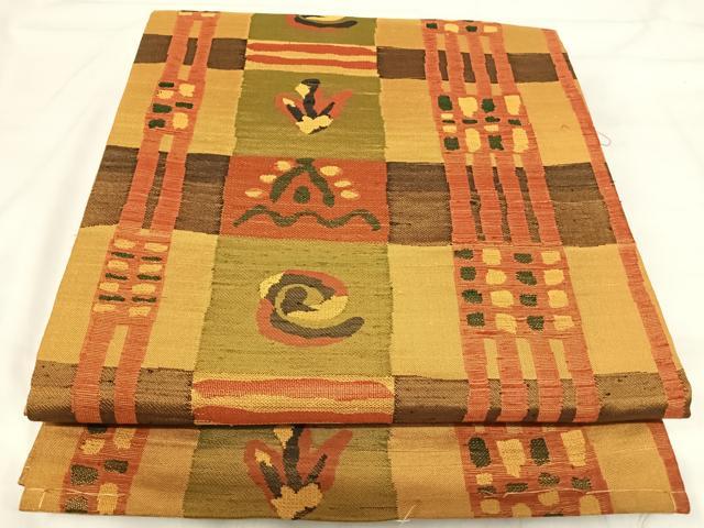 平和屋着物◎西陣　全通柄袋帯　花間道　正絹　逸品　AABI1148yx