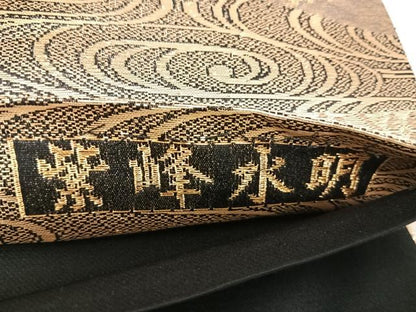 平和屋着物◎六通柄袋帯　唐織　金閣寺　紫峰水明　金糸　正絹　逸品　AABI1150yx