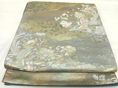 平和屋着物◎六通柄袋帯　唐織　鳳凰花文　金銀糸　正絹　逸品　AABI1151yx