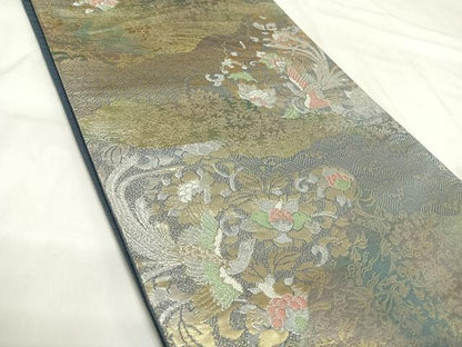 平和屋着物◎六通柄袋帯　唐織　鳳凰花文　金銀糸　正絹　逸品　AABI1151yx
