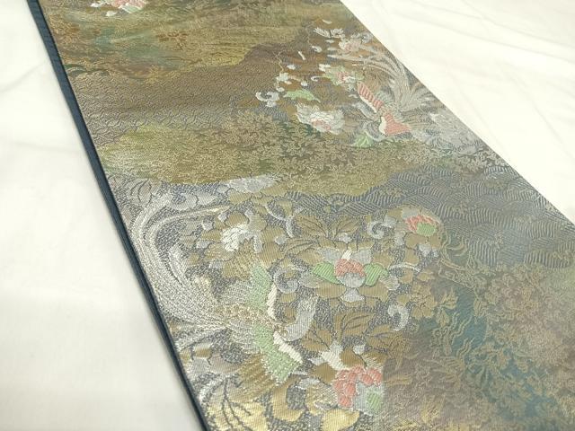平和屋着物◎六通柄袋帯　唐織　鳳凰花文　金銀糸　正絹　逸品　AABI1151yx