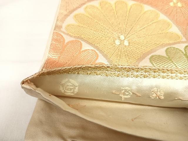 平和屋着物◎六通柄袋帯 唐織 青海波 金糸 正絹 逸品 AABI1162yx