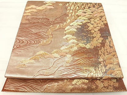 平和屋着物◎六通柄袋帯　浜松文　金銀糸　正絹　逸品　AABI1166yx