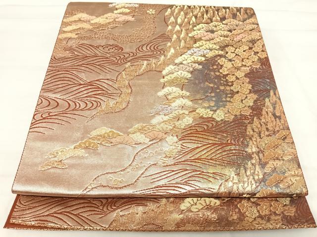 平和屋着物◎六通柄袋帯　浜松文　金銀糸　正絹　逸品　AABI1166yx