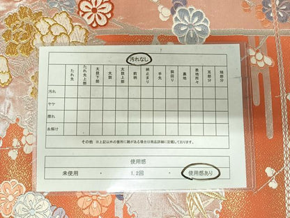 平和屋着物◎六通柄袋帯 唐織 雪輪花蝶文 金銀糸 正絹 逸品 AABI1170yx