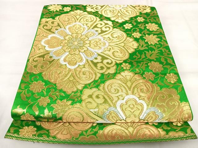 平和屋着物◎六通柄袋帯　唐織　正倉院花文　金銀糸　正絹　逸品　AABI1173yx