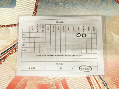 平和屋着物◎六通柄袋帯　唐織　舞花文　金糸　正絹　逸品　AABI1180yx
