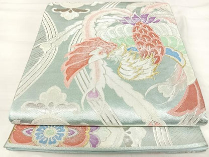 平和屋着物◎六通柄袋帯　鳳凰花文　金銀糸　正絹　逸品　AABI1191yx