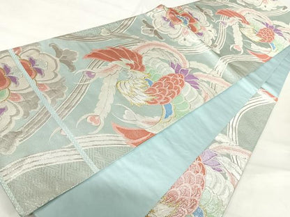 平和屋着物◎六通柄袋帯　鳳凰花文　金銀糸　正絹　逸品　AABI1191yx