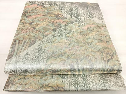 平和屋着物◎佐賀錦 六通柄袋帯 風景文 金銀糸 正絹 逸品 AABI1196yx