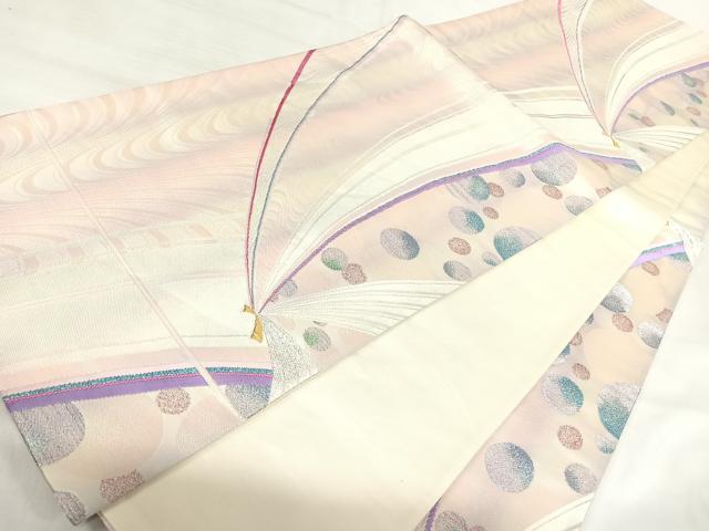 平和屋着物◎六通柄袋帯　束ね熨斗文　金銀糸　正絹　逸品　AABI1197yx