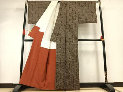 平和屋着物●本場大島紬　龍郷絣　アンサンブル　正絹　逸品　AABI1204fy