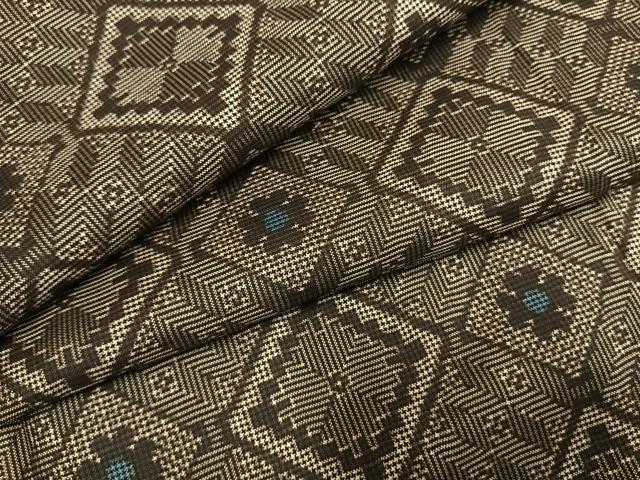 平和屋着物●本場大島紬　龍郷絣　アンサンブル　正絹　逸品　AABI1204fy